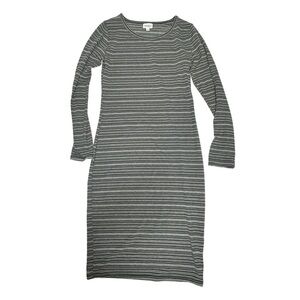 NWOT Black/Gray Striped LuLaRoe Debbie Dress xs